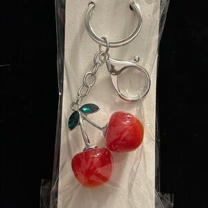 You Pick! CHERRIES 🍒 
Red Cherry Keychain with Silver Details